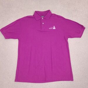 Vintage West Virginia Screen Mates Men's‎ Polo Shirt Large Purple Made In USA